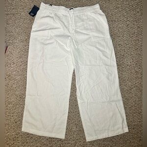 GAP Women White Linen Pants Size XL